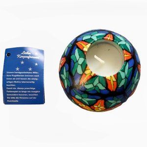 Vintage Multicolor Mosaic Star Candle